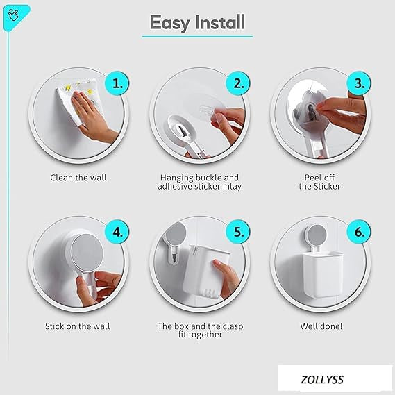 Premium Vacuum Suction Toothbrush Holder for Bathroom Storage