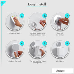 Premium Vacuum Suction Toothbrush Holder for Bathroom Storage