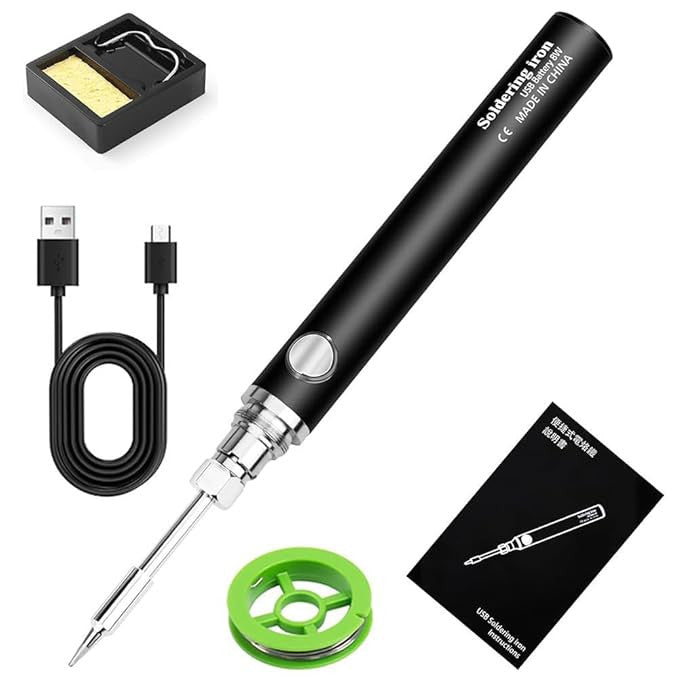 Portable USB Cordless Soldering Iron with 3 Tips for Precision Welding