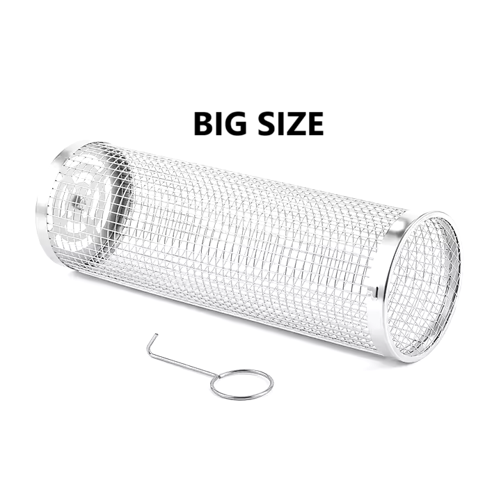 Large BBQ Tube Grill Net 30x9.7 for Perfect Barbecue