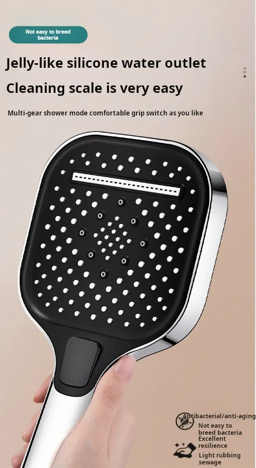 Water Saving Shower Head with Stop Button, 7 Spray Modes, Universal Fit
