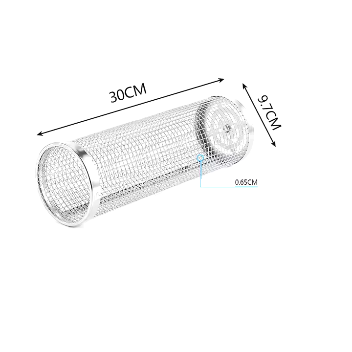 Large BBQ Tube Grill Net 30x9.7 for Perfect Barbecue