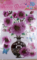3D Flower & Vase Wall Sticker - 1 Pc