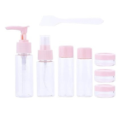 7 Pcs Travel Cosmetic Bottles Set for Liquids, Makeup & Toiletries