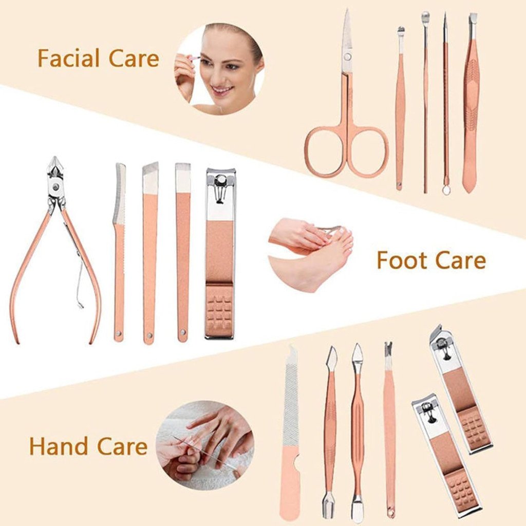 16-in-1 Stainless Steel Manicure & Pedicure Set for Women & Men