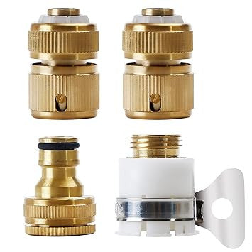 4Pcs Brass Garden Hose Quick Connect Tap Pipe Connectors