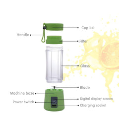 Portable 6-Blade USB Rechargeable Electric Juicer Blender