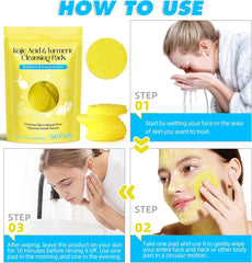 Kojic & Turmeric Cleansing Pads for Dark Spots, Brightening Skin
