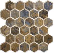 Hexagon Metal Tiles 3D Wall Paper - Self-Adhesive, Waterproof, Modern