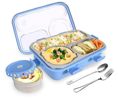 Premium 3-Section Stainless Steel Lunch Box with Soup Bowl & Cutlery