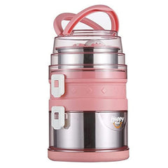 3-Layer Steel Lunch Box 2.1L Leakproof Insulated Tiffin for Office & School
