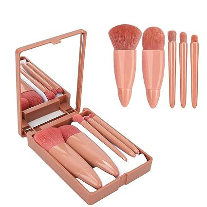 Mini Travel Makeup Brush Set - Compact Cosmetic Brush Kit