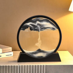7-Inch Black Quick Sand Art Painting - 3D Moving Landscape Decor