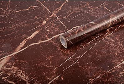 Dark Brown Marble Aluminum Foil Kitchen Stickers - Waterproof & Self-Adhesive