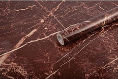 Dark Brown Marble Aluminum Foil Kitchen Stickers - Waterproof & Self-Adhesive