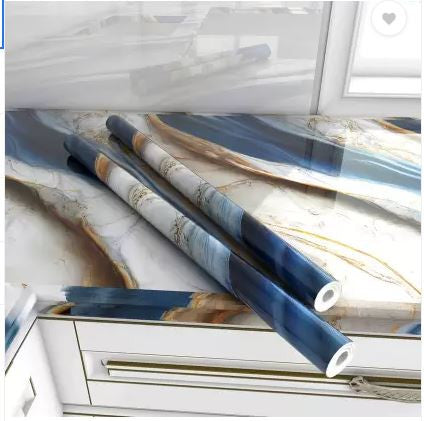Blue Brown Marble Foil (TA-078) - Elegant Marble Design for Crafts