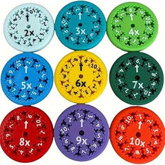 9-Piece Math Fidget Spinner Set for Educational Fun and Multiplication