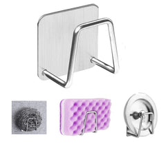 Waterproof Stainless Steel Sink Sponge Holder with Adhesive Mount