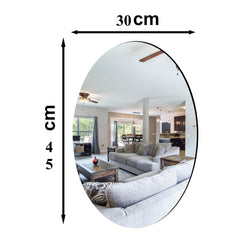 Ovel Shape Self-Adhesive Mirror Sticker for Home Decor (30x45cm)