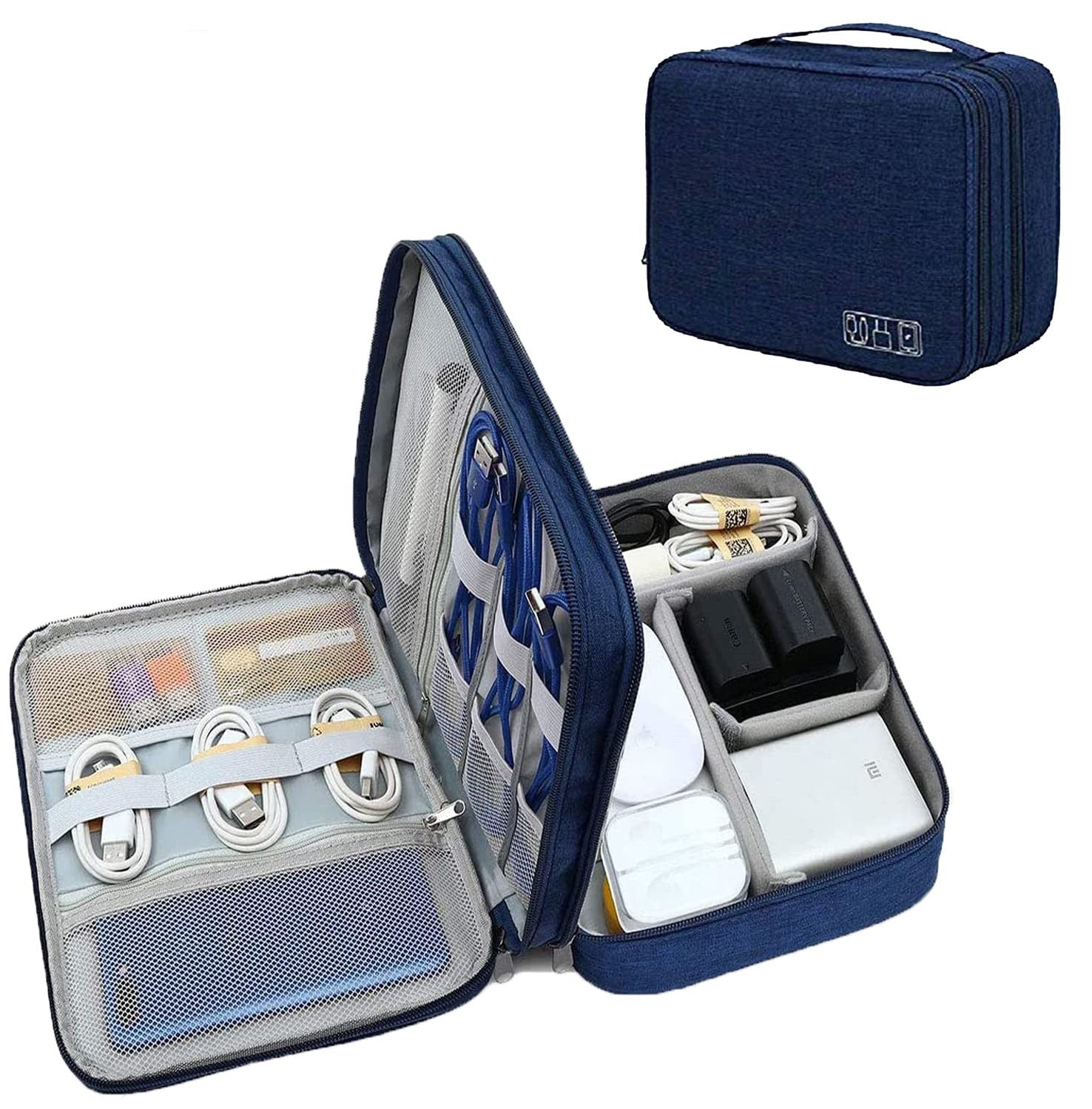 Double Layer Electronic Gadget Organizer Bag for Devices and Accessories