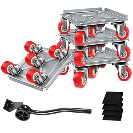 Heavy Duty 5 Wheel Furniture Lifter with Silent Rubber Wheels and Stand