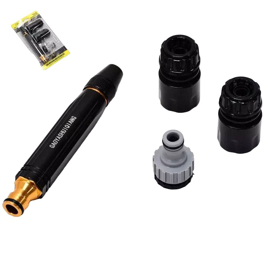 Black Spray Water Gun Kit with Brass Nozzle & Attachments