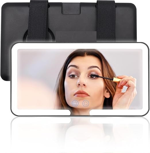 Dimmable Touch Car Vanity Mirror with Lights & 3 Light Modes
