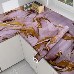 Golden Pink Marble Foil Ta-075 - Elegant Pink Gold Marble Design