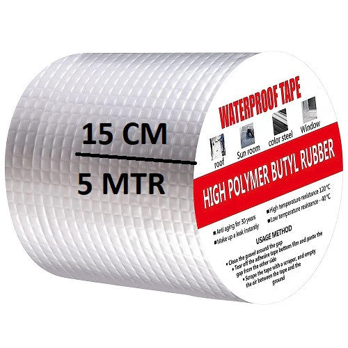 Aluminium Silver Waterproof Tape 15cm x 5m for Leak Repair
