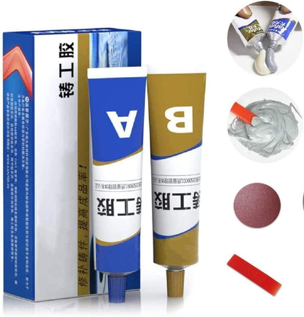 Heavy Duty Caster Glue Set 50+50g for Metal, Plastic, Wood & Concrete