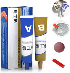 Heavy Duty Caster Glue Set 50+50g for Metal, Plastic, Wood & Concrete