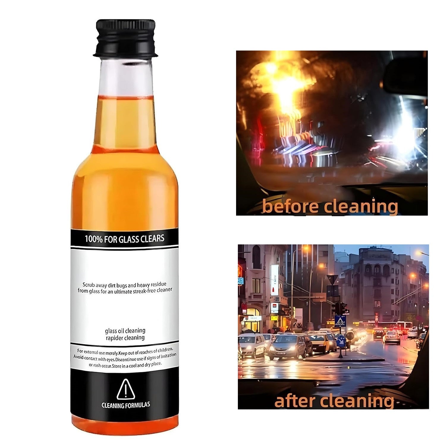 Car Glass Oil & Water Spot Remover - Windshield & Surface Cleaner