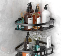 Aluminum Self-Adhesive Bathroom Corner Shelf & Storage Rack
