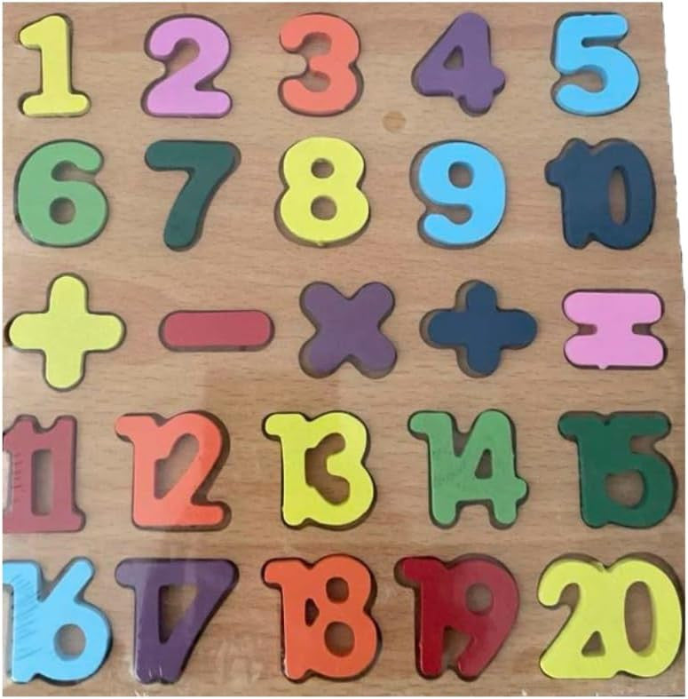 Colorful Wooden Number Puzzle for Learning and Play