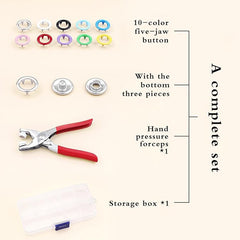 Colorful Grommet Tool Kit with Box and Clips