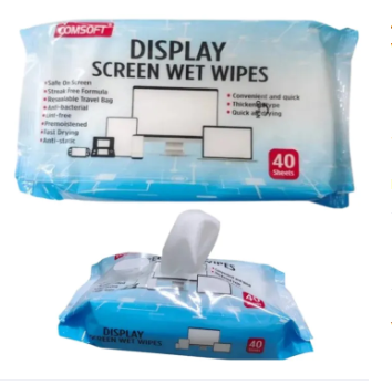 Display Screen Wet Wipes - Gentle Screen Cleaning Wipes