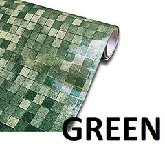 Green Checks Oil-Proof Foil Paper & Sticker for Kitchen
