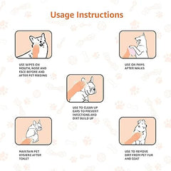 Pet Cleaning Wipes - Gentle Wet Wipes for Pets (40 characters)