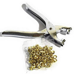 Grommet Setting Tool Kit with 300 Metal Eyelets for Leather & Fabric Repair
