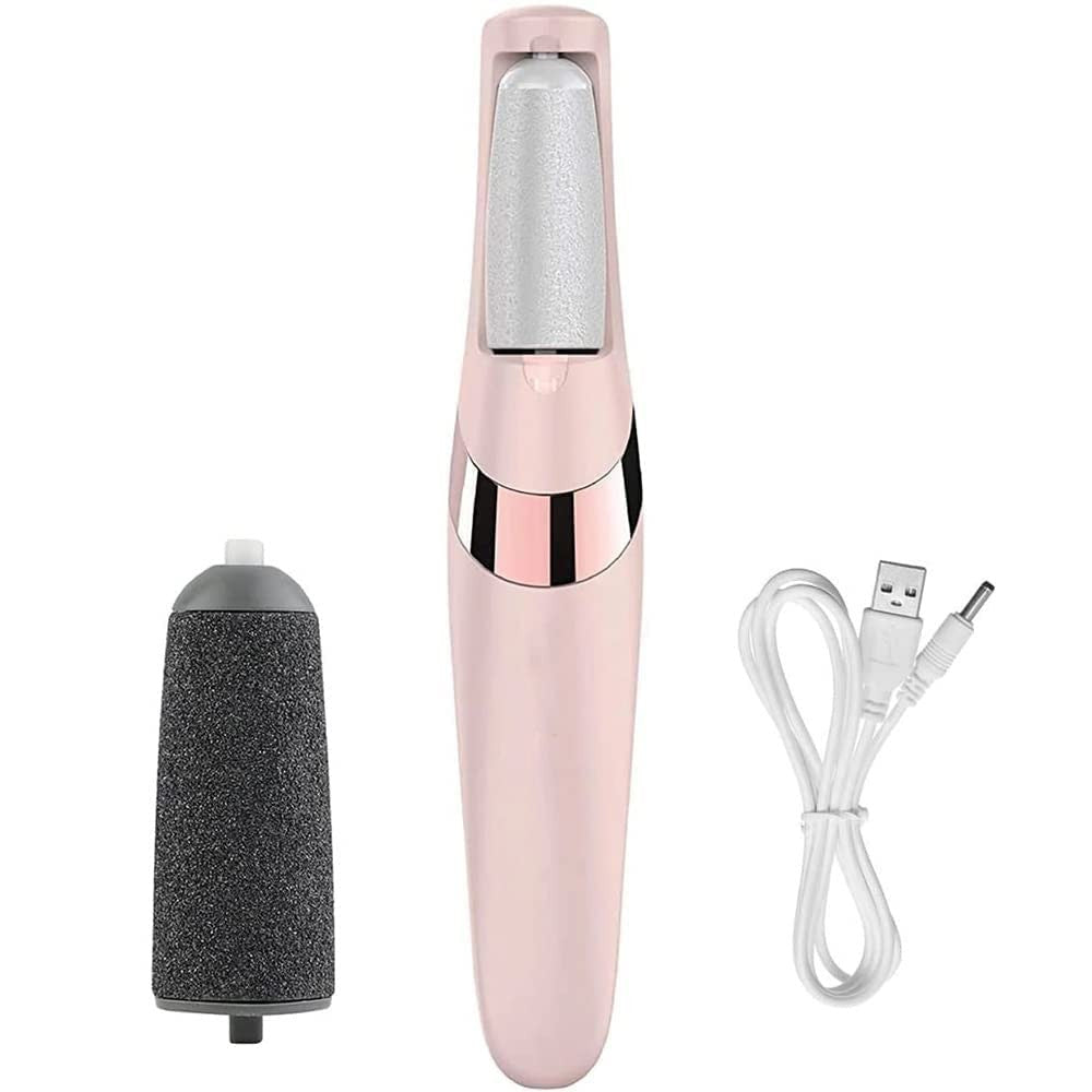 Cordless Electronic Pedicure Tool with 2 Replacement Rollers and LED Light