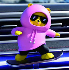 Sliding Bear Car Decor - Fun Skateboarding Interior Ornament