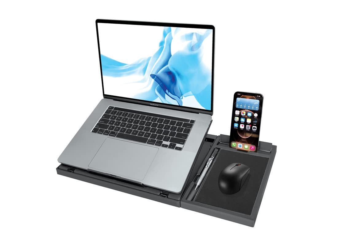 Adjustable Laptop Stand with Detachable Mouse Pad & Pen Slot