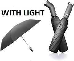 3-Fold Auto Open LED Travel Umbrella with Light, Large Size