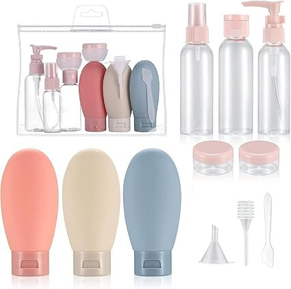 11-Piece Silicone Travel Bottle Set for Easy Packing