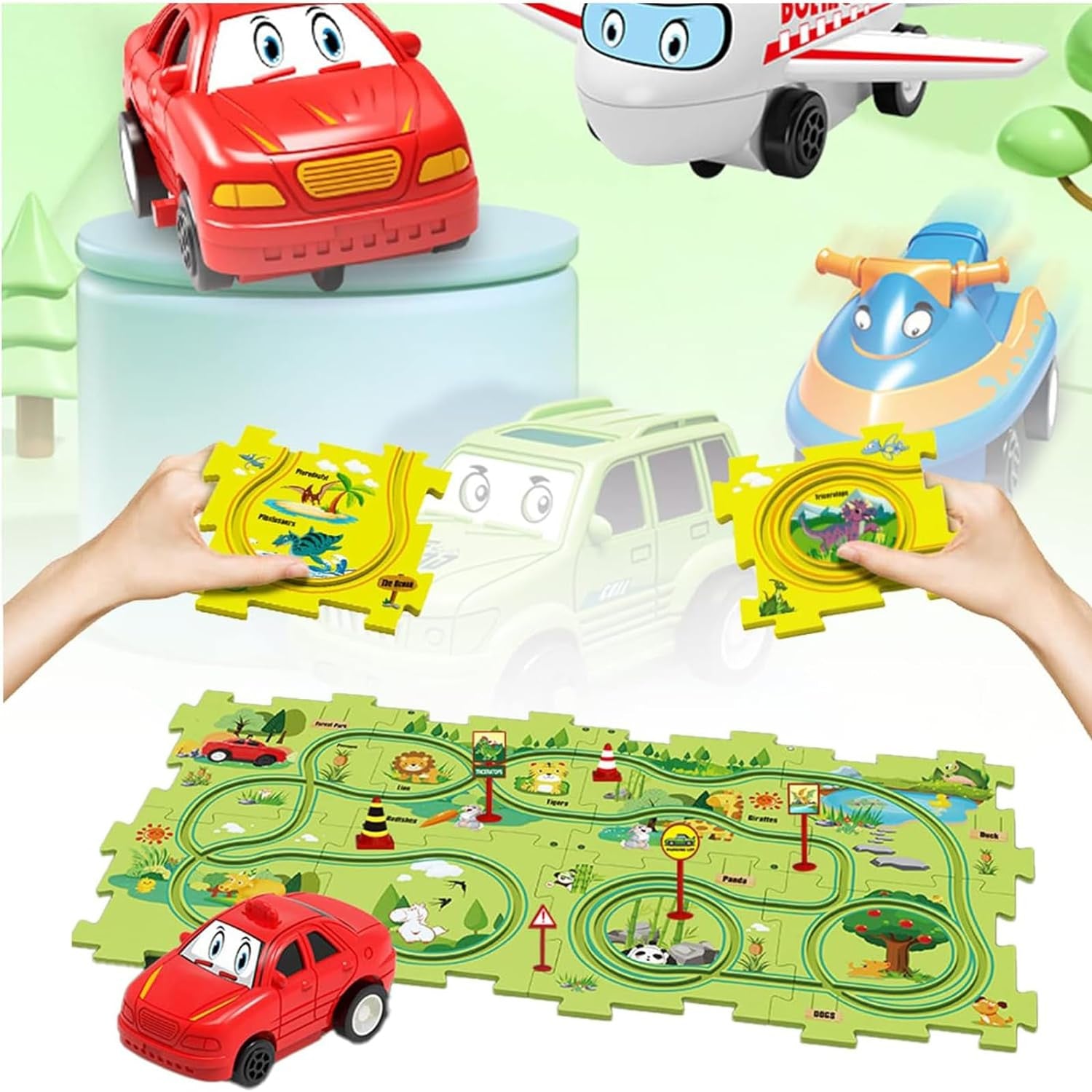 Rail Car Puzzle Set for Kids - Track Building & Play