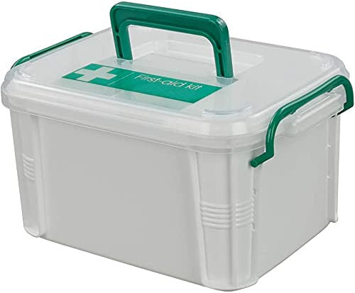 Portable Medical Kit Box with Locking Lid and Handle