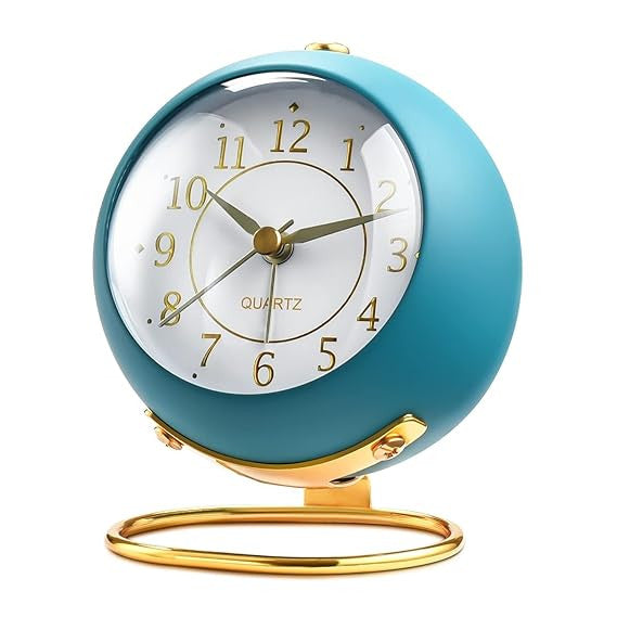 Blue Round Desk Clock - Classic & Elegant Design