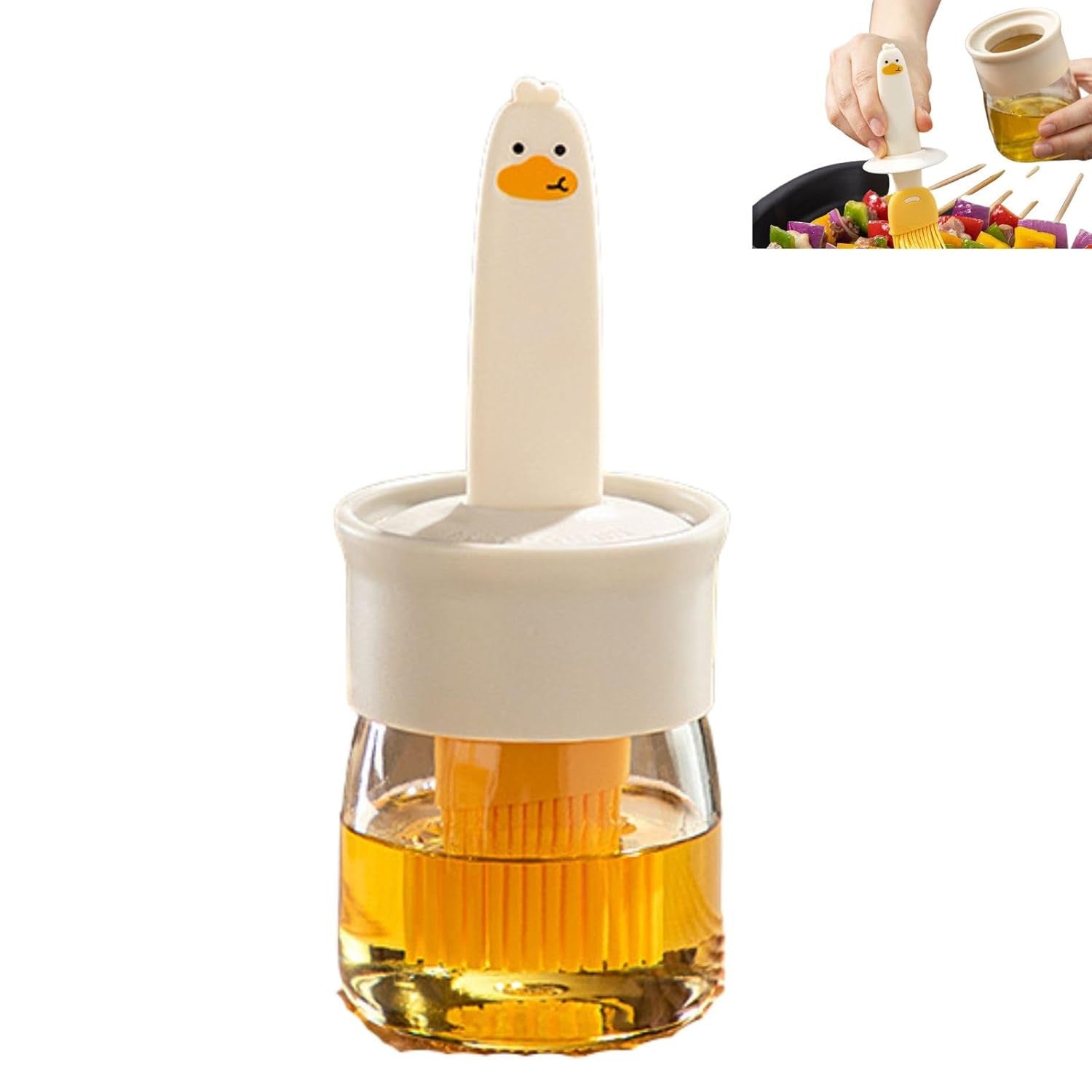 High-Temperature Silicone Oil Dispenser with Basting Brush