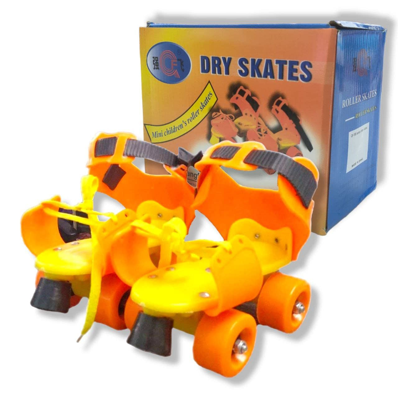 Adjustable Orange Yellow Kids Roller Skates for Ages 5-15
