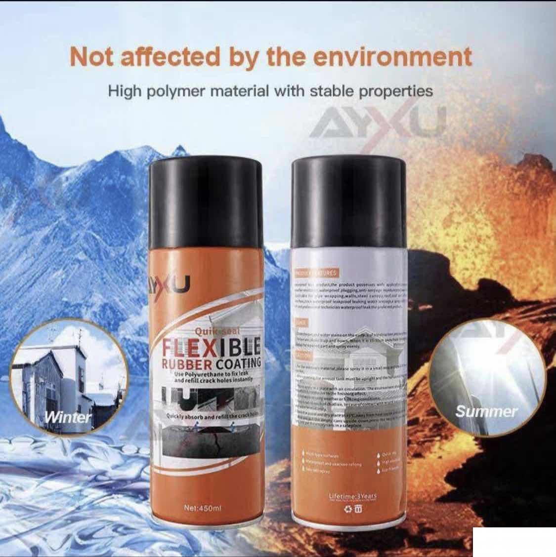 Black Flexible Rubber Coating Spray for Waterproof Leak Repair